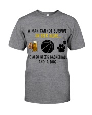 Basketball - A man - beer- basketball- dog Classic T-Shirt tile