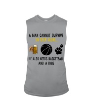 Basketball - A man - beer- basketball- dog Sleeveless Tee tile