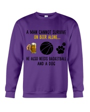 Basketball - A man - beer- basketball- dog Crewneck Sweatshirt tile