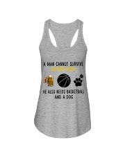 Basketball - A man - beer- basketball- dog Ladies Flowy Tank tile