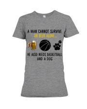 Basketball - A man - beer- basketball- dog Premium Fit Ladies Tee tile