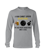 Basketball - A man - beer- basketball- dog Long Sleeve Tee tile