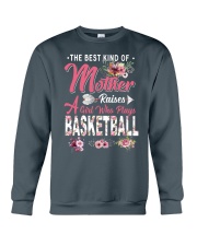 Mother raises a girl plays basketball Crewneck Sweatshirt tile