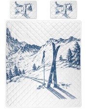 Skiing bed set 2 Queen Quilt Bed Set front