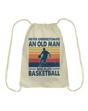 Basketball- Old man play basketball Drawstring Bag tile