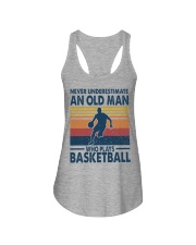 Basketball- Old man play basketball Ladies Flowy Tank tile