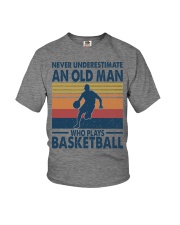 Basketball- Old man play basketball Youth T-Shirt tile