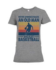 Basketball- Old man play basketball Premium Fit Ladies Tee tile