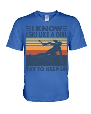 Skiing 37 V-Neck T-Shirt tile