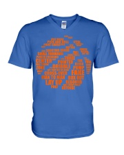 Basketball - Typoraphy V-Neck T-Shirt tile
