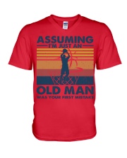 Basketball- Assuming an old man was your mistake V-Neck T-Shirt tile