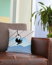 Skiing - Pillow 4 Square Pillowcase aos-pillow-square-front-lifestyle-03