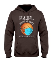 Basketball make me happy Hooded Sweatshirt front