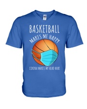 Basketball make me happy V-Neck T-Shirt tile