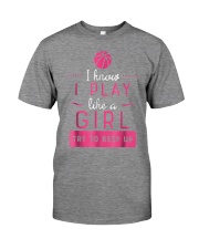 Basketball - I play like a girl Premium Fit Mens Tee tile