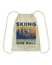 Skiing - Man one ball Drawstring Bag tile