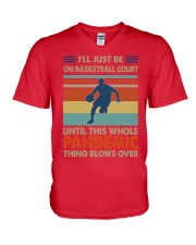 Basketball - Just be on basketball court V-Neck T-Shirt tile