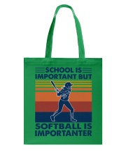 School is important but softball is importanter Tote Bag tile
