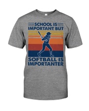 School is important but softball is importanter Premium Fit Mens Tee tile