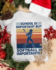 School is important but softball is importanter Youth T-Shirt apparel-youth-tshirt-lifestyle-front-03