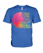 Basketball - Play like a girl V-Neck T-Shirt tile
