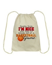 Basketball - I'm nice till sit beside me Drawstring Bag tile