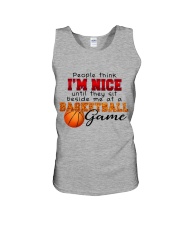 Basketball - I'm nice till sit beside me Unisex Tank tile
