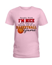 Basketball - I'm nice till sit beside me Ladies T-Shirt tile