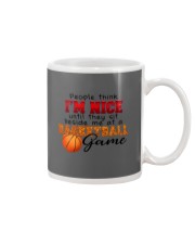 Basketball - I'm nice till sit beside me Mug tile