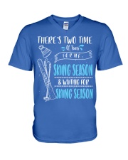 Skiing 2 V-Neck T-Shirt tile