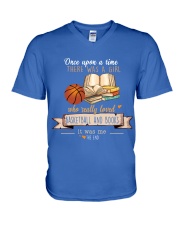 Basketball girl - book V-Neck T-Shirt tile