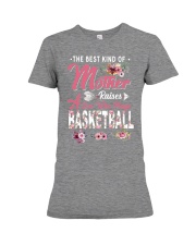 Mother raises a son plays basketball Premium Fit Ladies Tee tile