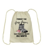 Skiing - forget the glass slipper Drawstring Bag tile