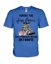 Skiing - forget the glass slipper V-Neck T-Shirt tile