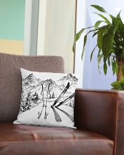 Skiing - Pillow 3 Square Pillowcase aos-pillow-square-front-lifestyle-03