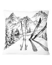 Skiing - Pillow 3 Square Pillowcase back
