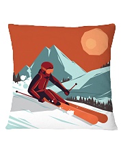 Skiing - Pillow 5 Square Pillowcase back