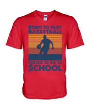 Basketball - Born to play basketball V-Neck T-Shirt tile