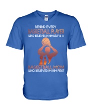 Basketball mom believed him V-Neck T-Shirt tile