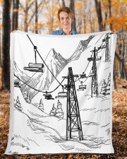 Skiing blanket 1 Fleece Blanket - 50" x 60" aos-coral-fleece-blanket-50x60-lifestyle-front-01b
