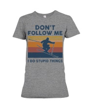 Skiing 18 Premium Fit Ladies Tee tile