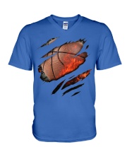 Basketball heart V-Neck T-Shirt tile