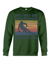 Skiing - i was social distancing before it cool Crewneck Sweatshirt tile