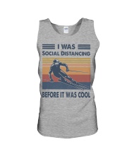 Skiing - i was social distancing before it cool Unisex Tank tile