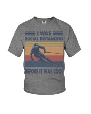 Skiing - i was social distancing before it cool Youth T-Shirt tile