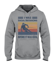 Skiing - i was social distancing before it cool Hooded Sweatshirt tile