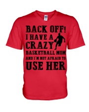 Basketball - Crazy mom V-Neck T-Shirt tile