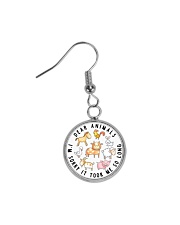 Vegan shirt dear animals im sorry Circle Earrings thumbnail