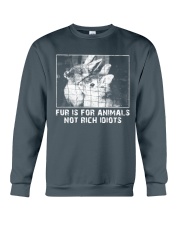 Vegan animal right fur is for animals rabbit Crewneck Sweatshirt thumbnail