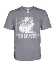 Vegan animal right fur is for animals rabbit V-Neck T-Shirt thumbnail